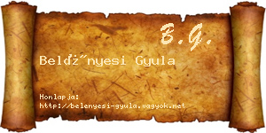 Belényesi Gyula névjegykártya