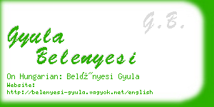 gyula belenyesi business card